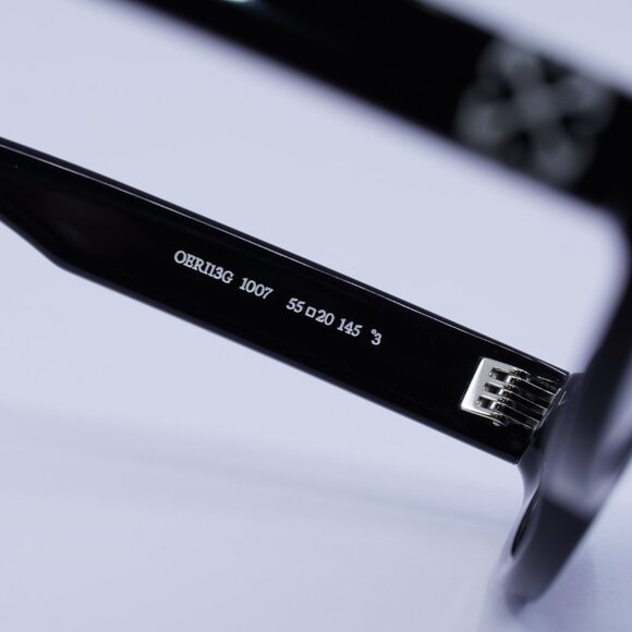 Off-White OERI13G EDISON 1007 Sunglasses Black Oval Frame, Grey Lenses main image 8